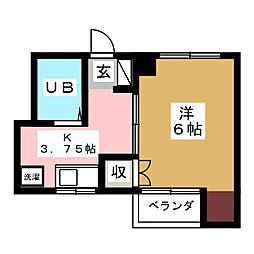 コーポ丸山 1Kの間取図画像