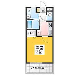 エクシーマ 1Kの間取図画像