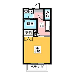 フレグランスマルベリィ 1Kの間取図画像