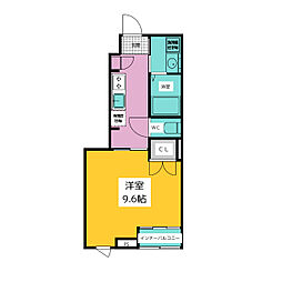 アヴァンスコート高田 1Kの間取図画像
