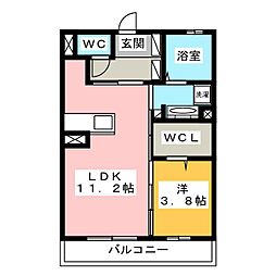 ライフコア吉田小町 1LDKの間取図画像