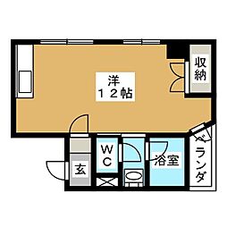 グランディオーゼナガノ 1Kの間取図画像