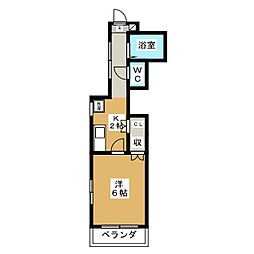プモリハイツ南館 1Kの間取図画像