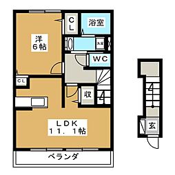 シャルマン櫻街 1LDKの間取図画像