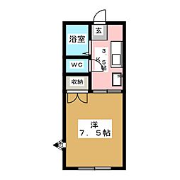メゾンマキ 1Kの間取図画像