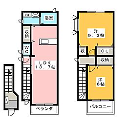 カーサグランデ 2LDKの間取図画像