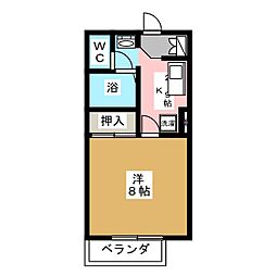 ドゥエリング・秀 1Kの間取図画像