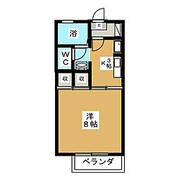 ラフォーレ北長野D 1Kの間取図画像
