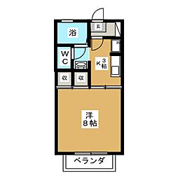 ラフォーレ北長野D 1Kの間取図画像