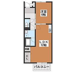 サープラス北野 2DKの間取図画像