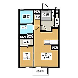 ラシャスト2B 1LDKの間取図画像