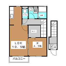ローズコートカノン2B 1LDKの間取図画像