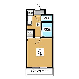 クイーンディオールマンション 1Kの間取図画像