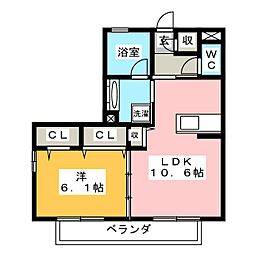 グリーンヒルズS・T 1LDKの間取図画像