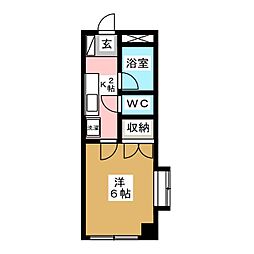 サンライズ西長野 1Kの間取図画像