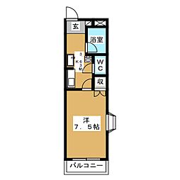 ラピッズセブンビル 1Kの間取図画像