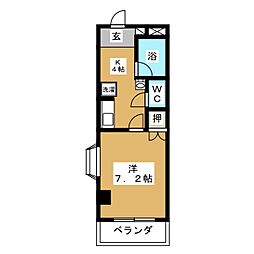 ラピッズセブンビル 1Kの間取図画像