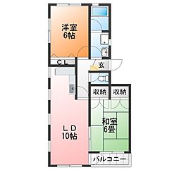シャンティ・モア 2LDKの間取図画像