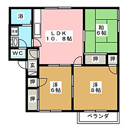 フレグランス若里W 3LDKの間取図画像