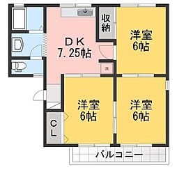 グレイスタウン 3DKの間取図画像