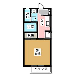 カーサ・デ・サチ 1Kの間取図画像