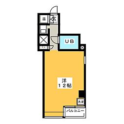 ユニティー石堂 ワンルームの間取図画像