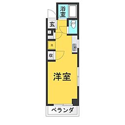 アシスト長野マンション2 ワンルームの間取図画像
