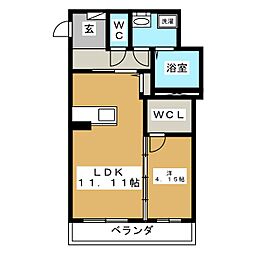 ベレオ西長野 1LDKの間取図画像
