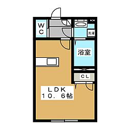 ラルーチェS ワンルームの間取図画像