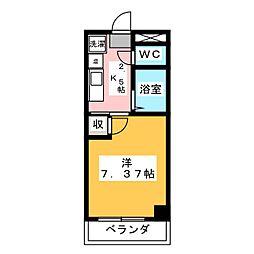 S.Kマンション 1Kの間取図画像