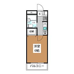 平林ピア3 1Kの間取図画像