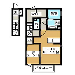 グランツ 1LDKの間取図画像