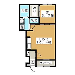 プティヴィル 1SLDKの間取図画像