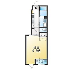 グランデール元町 1Kの間取図画像
