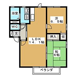 ボヌールいなだ 2LDKの間取図画像