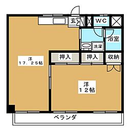 コーポひまわり 1LDKの間取図画像