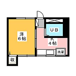 ファミーユ石堂 1Kの間取図画像