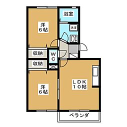 ヴィラエクセランA 2LDKの間取図画像