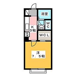フォーエバー吉澤A 1階1Kの間取り
