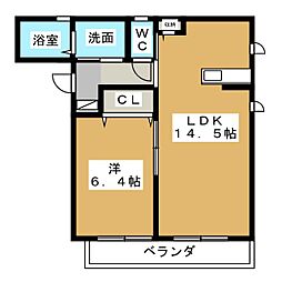 シャーメゾン　フラッグ 1階1LDKの間取り