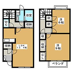Branche Logement C 1階2LDKの間取り