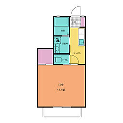 グレイス高宮 1Kの間取図画像