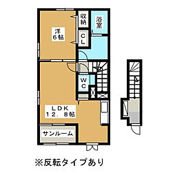 ミルクロワール2 1LDKの間取図画像