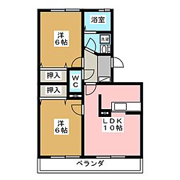 スクエアガーデンカマクラB 2LDKの間取図画像