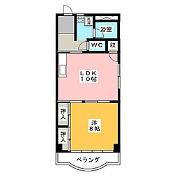 第一島内ビル 1LDKの間取図画像