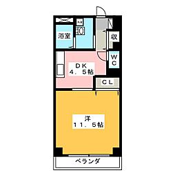 ビュー・クレスト 1Kの間取図画像