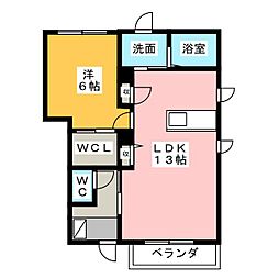 ディアコートFA 1LDKの間取図画像