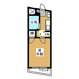 レジデンス南松本 1Kの間取図画像