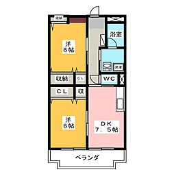 LimpiaE&A 2DKの間取図画像