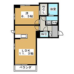 丸花見壱号館 1LDKの間取図画像